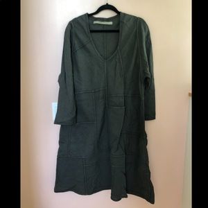 Cynthia Ashby asymmetrical linen dress, green